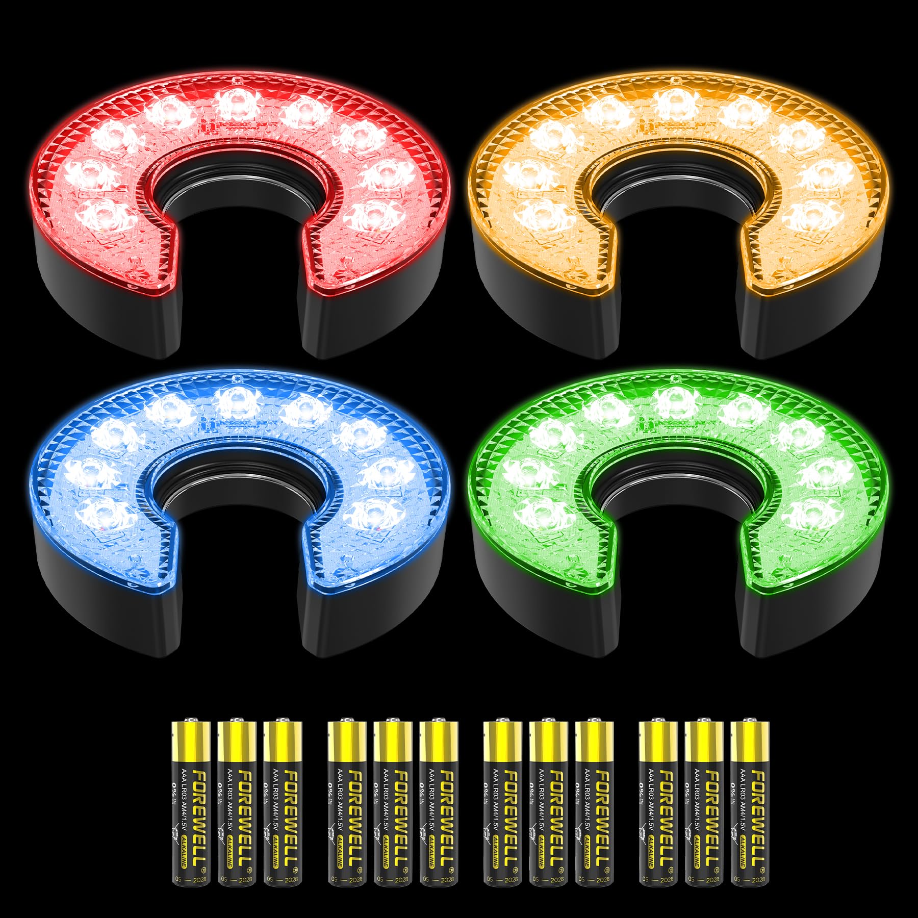 Kingtop Led Golf Hole Lights With Lens, Rgb Light Up Night Golf, Putting Green Cup Lights, Glowing In The Dark Lights For Golf H