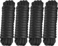 PACTHSD 4 Pack 3/8 x 20 Dock Lines - Marine Grade Nylon Boat Rope with 12 Loop for Docking and Mooring - Double Braided Boat Li