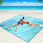 Beach Blanket Waterproof Sandproof Beach Mat 79 X 83/10'X9'For 2-8 Adults Quick Drying Outdoor Picnic Mat Beach Accessories For