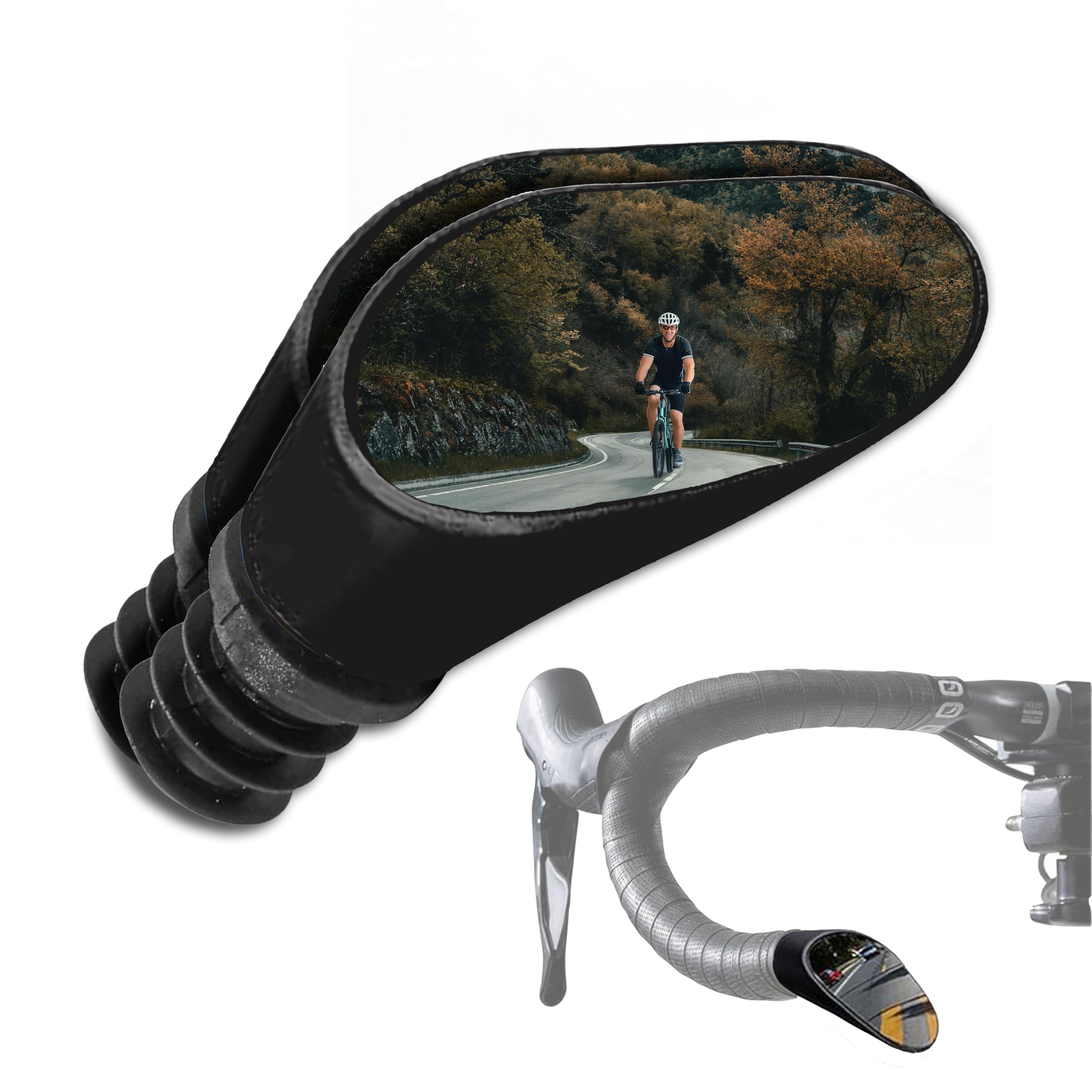 Sprintech Road Drop Bar Rearview Bike Mirror - Safety Bicycle Mirror - Pair Dropbar (Black)