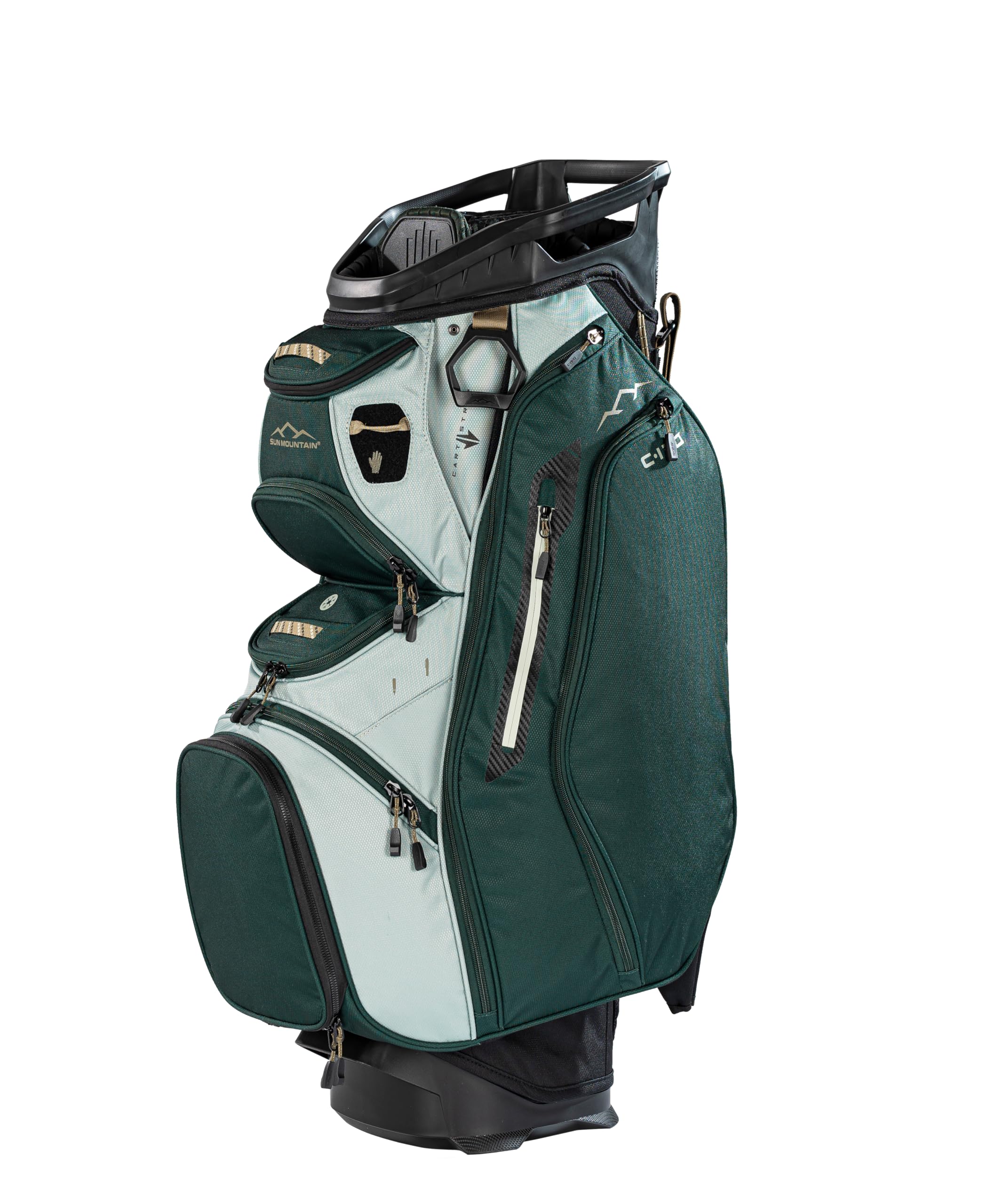Sun Mountain Mens C130 Lightweight Cart Golf Bag, 14-Way Top, 2026 Model - Black Grove Sage