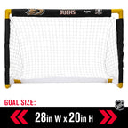 Franklin Sports Nhl Anaheim Ducks Mini Hockey Set - Kids Indoor Knee Hockey Goal, Ball, + 2 Mini Hockey Stick Combo Set - Youth