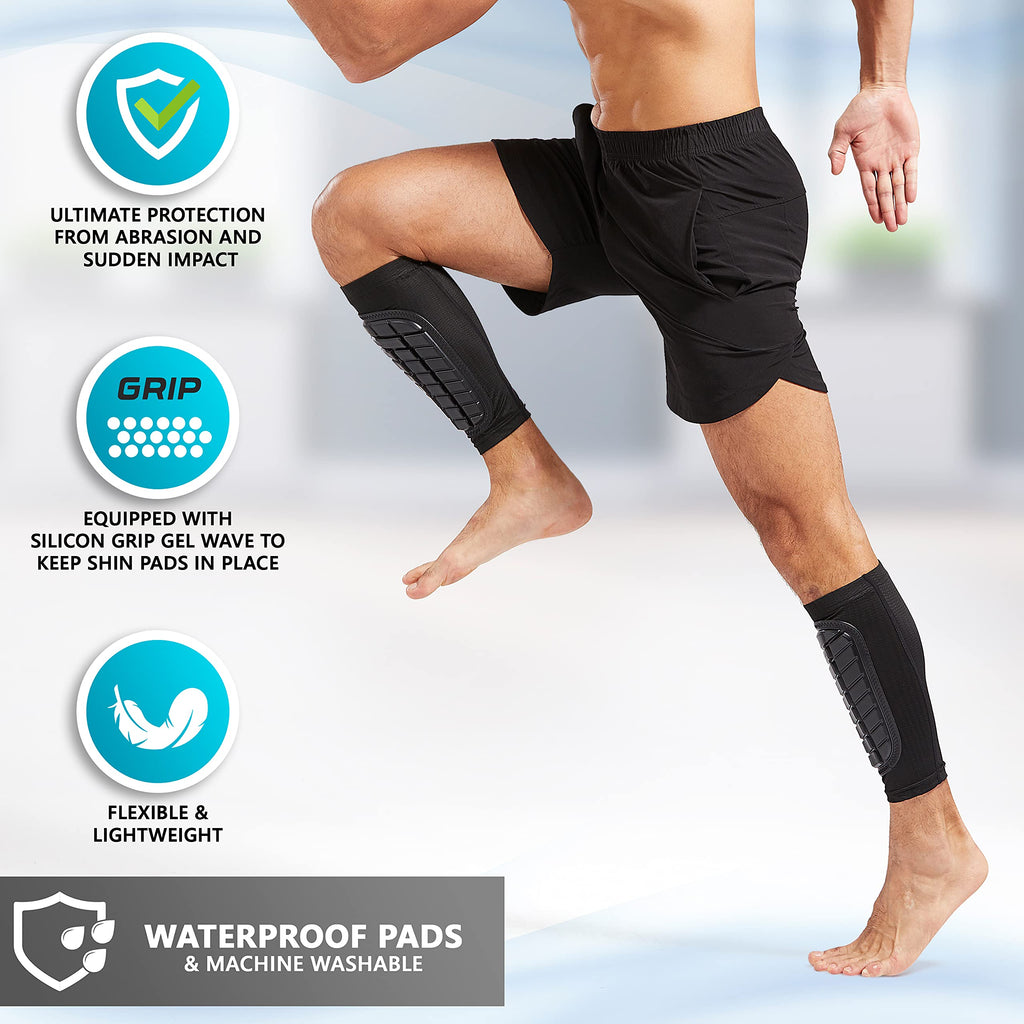 Bodyprox Soccer Shin Guards Sleeves For Men, Women And Youth (X-Small)