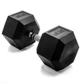 CAP Barbell 85 LB Rubber Coated Hex Dumbbell Hand Weight - Single | Chrome Handle
