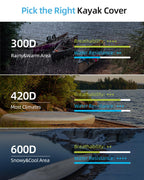 Oceanbroad 300D/420D/600D Kayak Cover, Water-Resistant Uv-Resistant Kayak Canoe Fishing Boat Dust Covers For Indoor And Outdoor