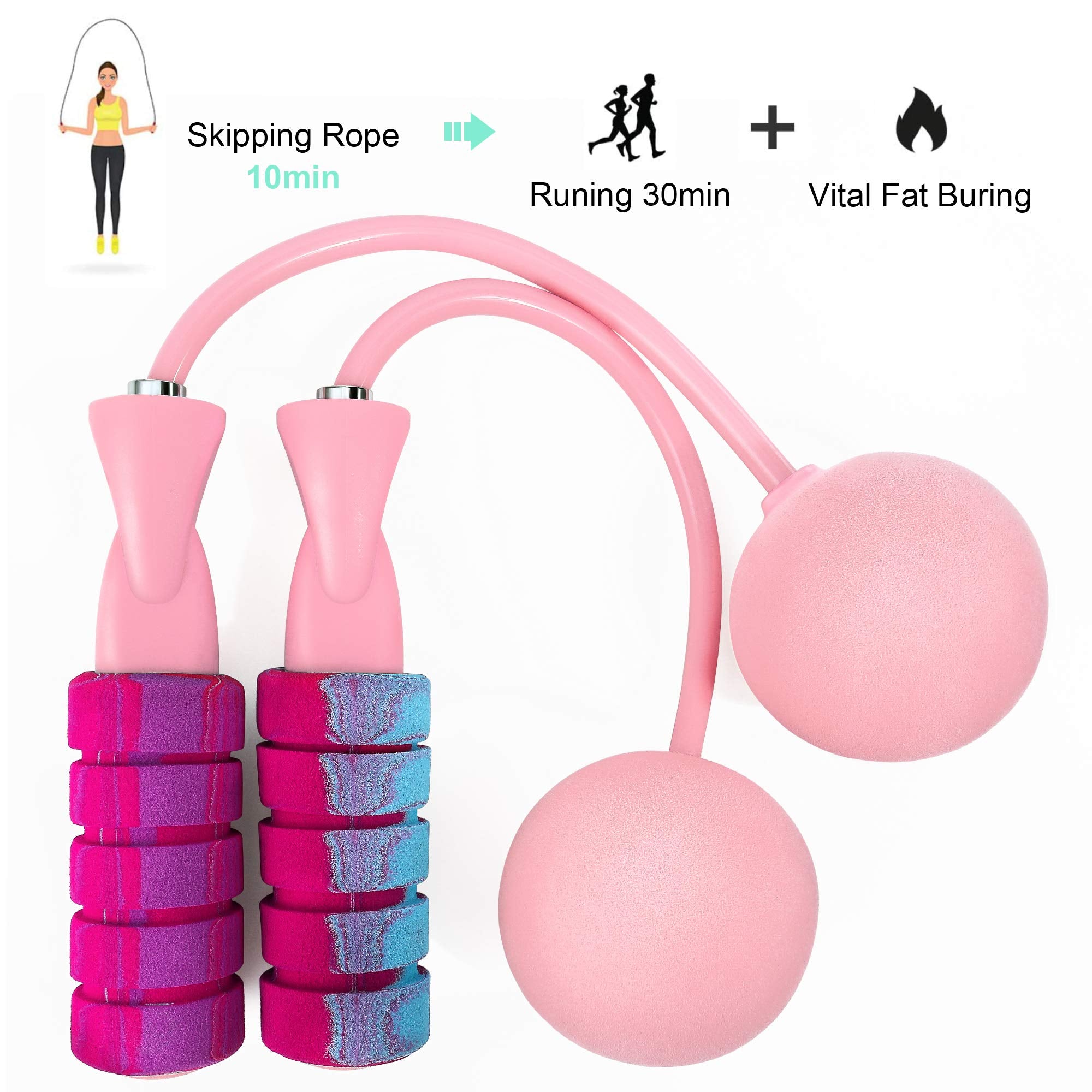 Aplugtek Cordless Jump Rope, Weighted Jump Rope For Fitness, Speed Skipping Rope Cordless Indoor Jump Rope For Women, Men, Kids
