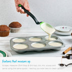 Dreamfarm Supoon  Non-Stick Silicone Sit Up Scraping  Cooking Spoon With Measuring Lines  Orange