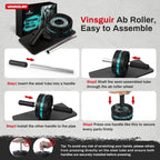 VINSGUIR Ab Roller Wheel, Abs & Core Workout Equipment for Home Gym with Knee Pad Accessories, Abdominal Wheel for Full-body Str