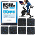 [6 Pack] Exercise Equipment Mat 4'' X 4'' X 0.5'' Pads - Treadmill Mat For Carpet Protection - Protective Anti-Slip Treadmill Pa