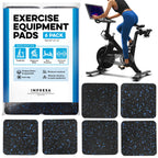 [6 Pack] Exercise Equipment Mat 4'' X 4'' X 0.5'' Pads - Treadmill Mat For Carpet Protection - Protective Anti-Slip Treadmill Pa