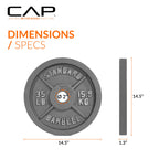 CAP Barbell Olympic 2-Inch Weight Plate, Gray, 35 LBS