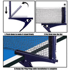 Hbaushun Collapsible Table Tennis Net,Training Competition Professional Ping Pong Net Portable Posts With Adjustable Strength Cl