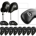 Finger Ten Golf Iron Head Covers Value 12 Piece Set, Synthetic Leather Deluxe Club Headcover, Universal Fit Main Iron Clubs (1 S