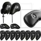 Finger Ten Golf Iron Head Covers Value 12 Piece Set, Synthetic Leather Deluxe Club Headcover, Universal Fit Main Iron Clubs (1 S