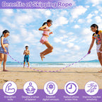 Jump Rope for Kids, Adjustable Jump Ropes for 4 5 6 7 8 10 12, Tangle Free Jumping Rope Age 8-12, Segmented Soft Beaded Skipping