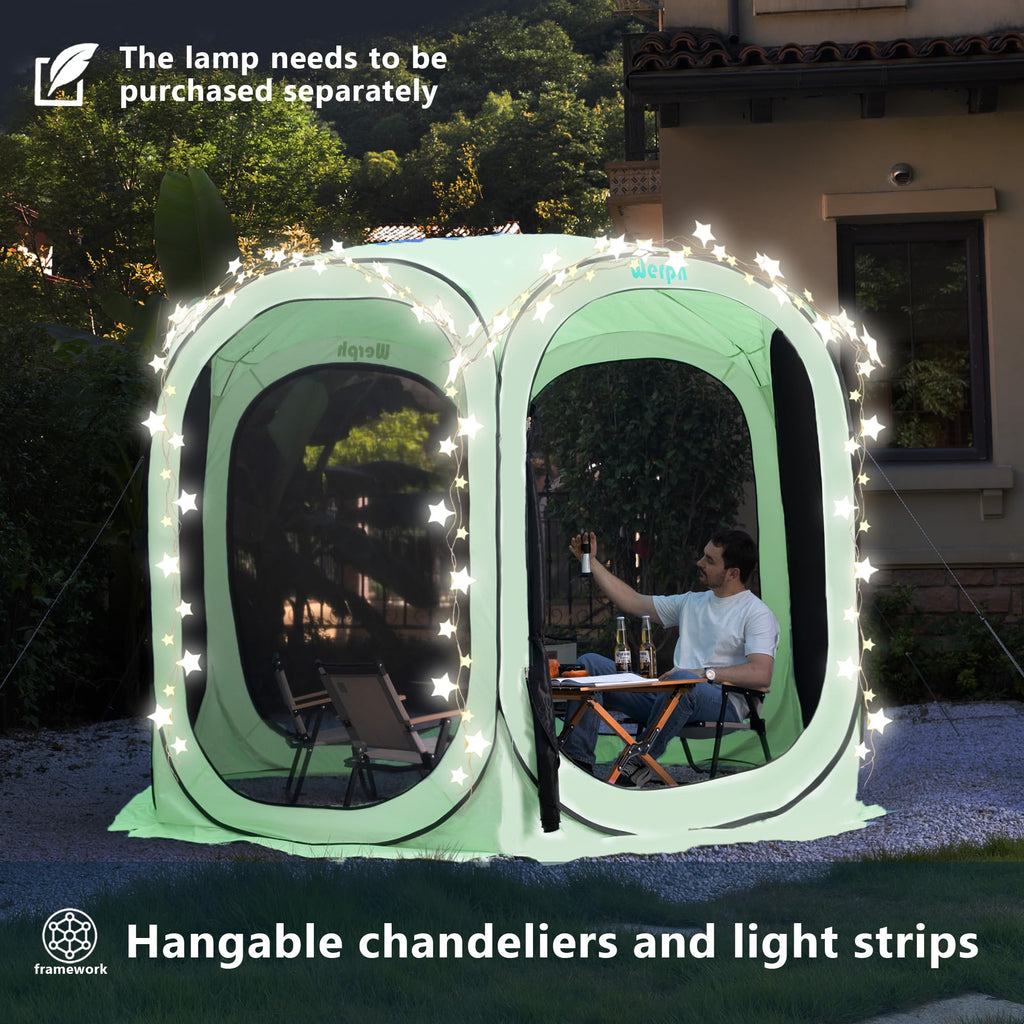 Werph Pop Up Tent,Portable Canopy Tent with Mesh Mosquito Net, Screen House Room Canopy Shade Screen 6 x 6 FT with Carry Bag for