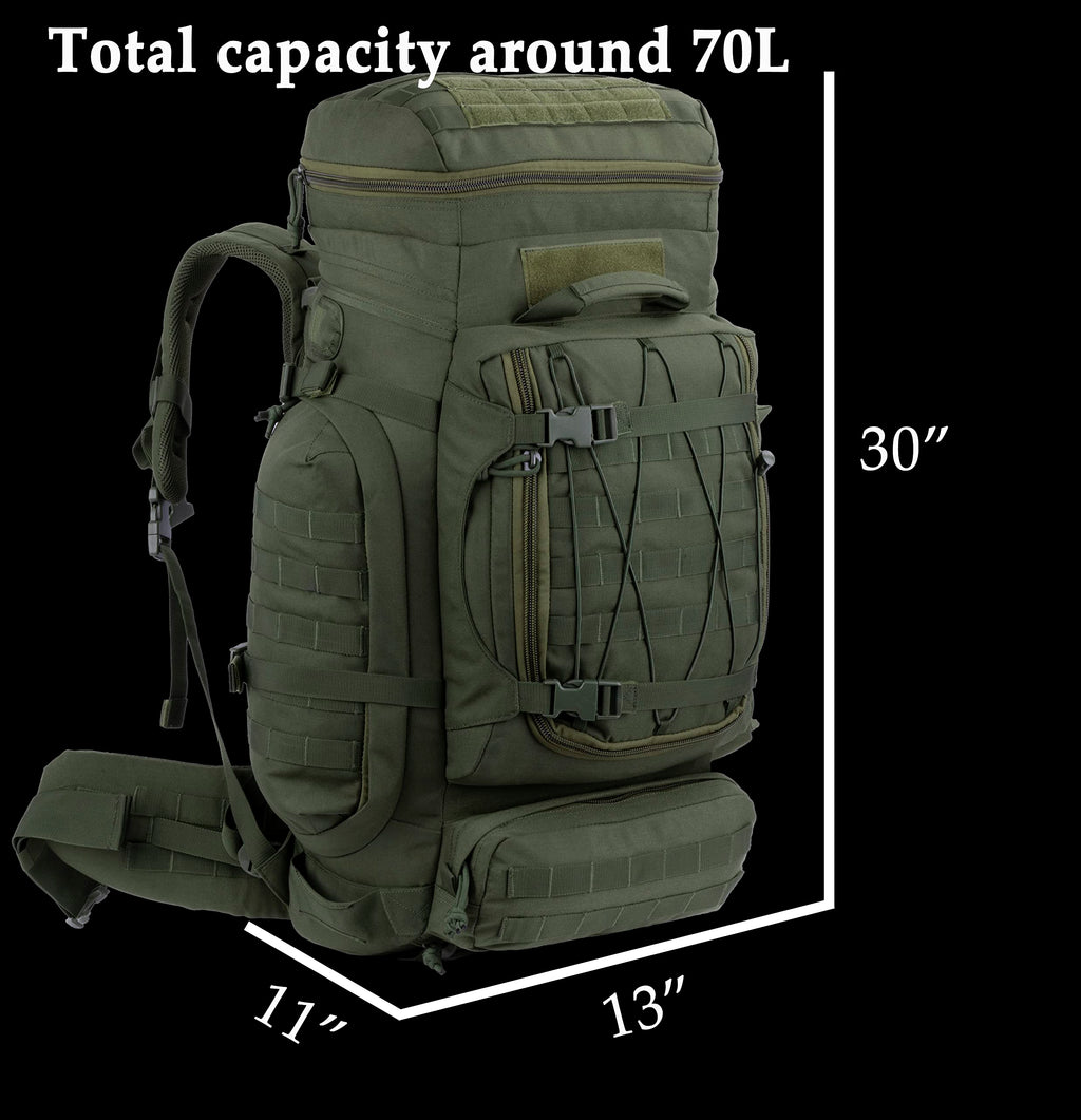 Xmilpax Large Internal Frame Backpack Tactical Molle Pack For Camping Backpacking Hunting Bushcraft Adventure 70L