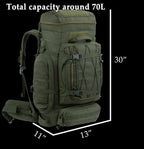 Xmilpax Large Internal Frame Backpack Tactical Molle Pack For Camping Backpacking Hunting Bushcraft Adventure 70L
