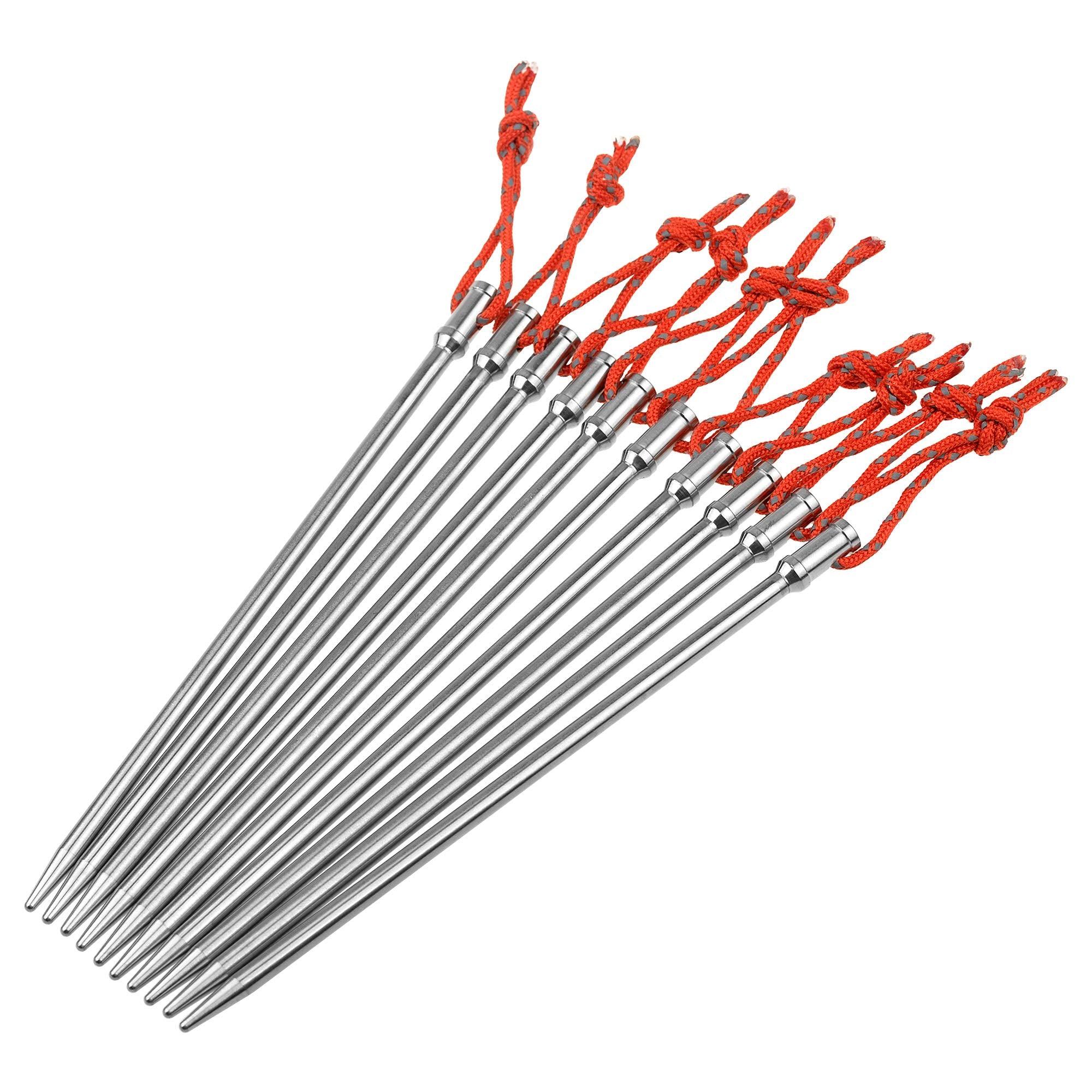 Wanyifa Titanium Tent Nail Pegs Stakes Hook Pin Camping Tent Nail Pack Of 10