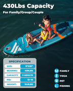 Flypark 10'8/11'X35'' Fishing&Family Stable Inflatable Paddle Boards, Extra Wide Sup Paddleboard Inflatable, 430Lb/3 People, Sta