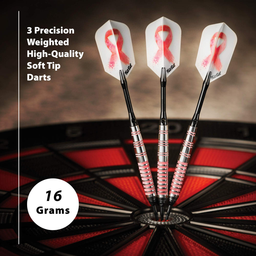 Fat Cat Pink Lady Soft Tip Darts With Storage/Travel Case, 16 Grams