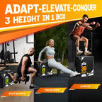 Yes4All 3-In-1 Soft Plyo Box Wooden Core - Safe For Shins - Non-Slip Multi-Use Plyometric Box For Jumping, Conditioning, And Str