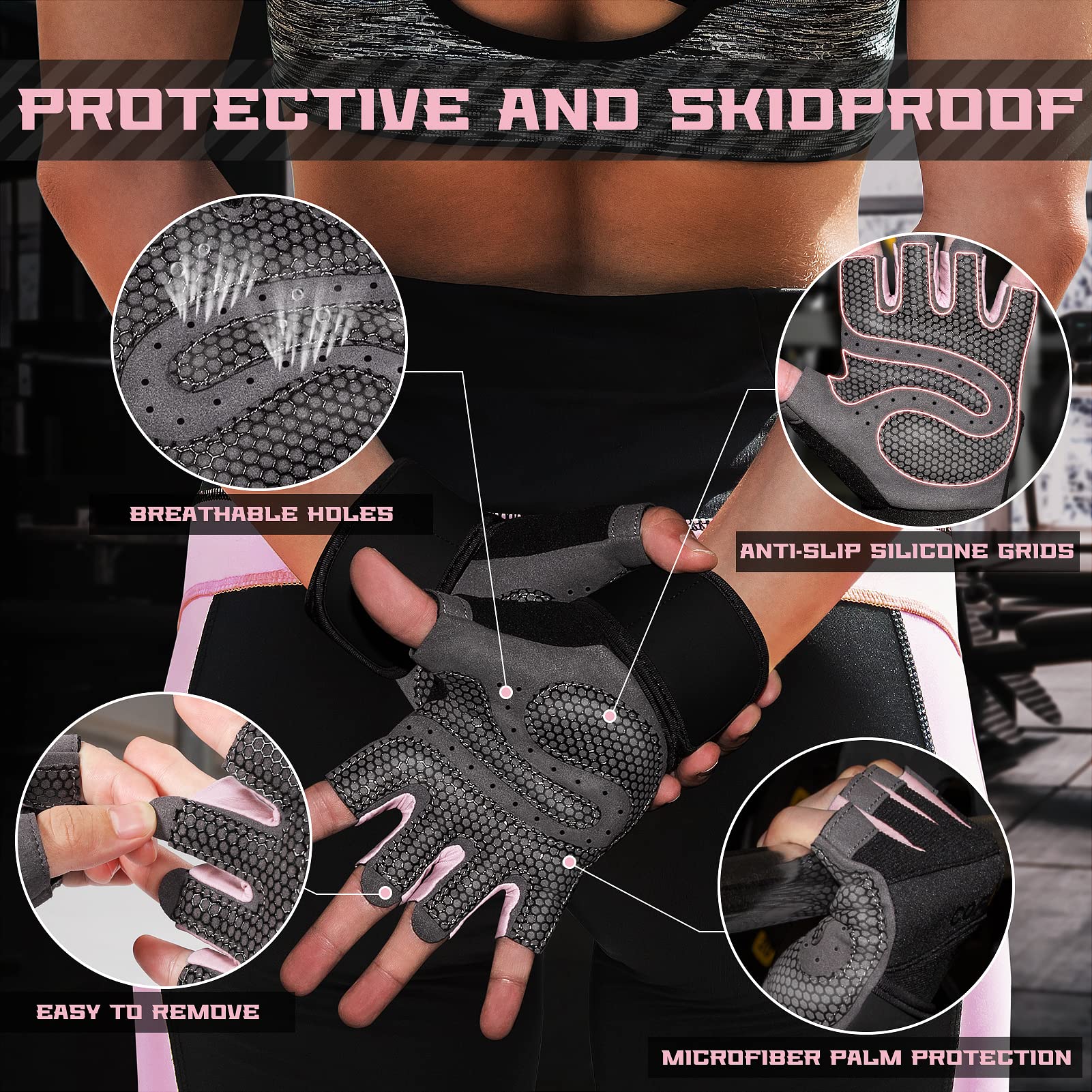 COFIT Breathable Workout Gloves, Antislip Weight Lifting Gym Gloves for Men Women with Wrist Wrap Support, Superior Grip & Palm