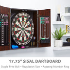 Viper By Gld Products Vault Deluxe Dartboard Cabinet With Shot King Sisal Dartboard And Illumiscore Scoreboard, Wood