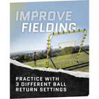 SKLZ Fielding Trainer - Baseball & Softball Pitch-Back Rebound Net - Ground, Line Drive & Fly Ball Return Settings - 4 x 4.5-Foo