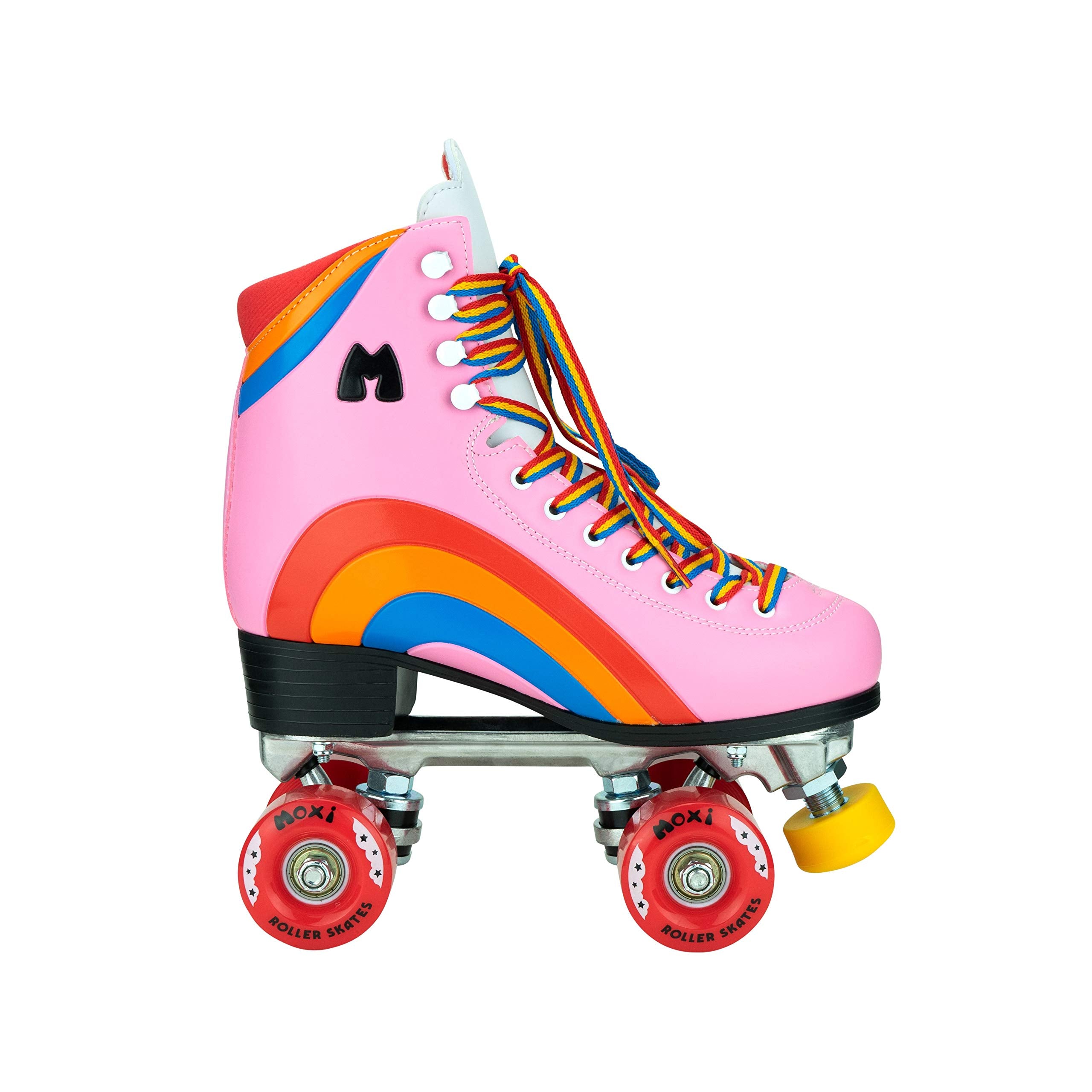 Moxi Skates - Rainbow Rider - Fun And Fashionable Womens Roller Skates | Pink Heart | Size 5
