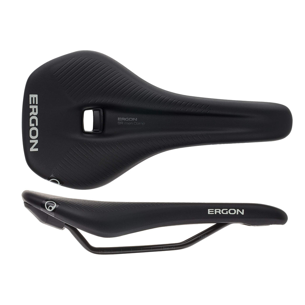 Ergon - Sr Comp Ergonomic Comfort Bicycle Saddle  For Road, Race And Gravel Bikes  Mens  Small/Medium  Black