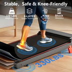 Treadmill with 8% Incline, Walking Pad Treadmill with Handle Bar, Portable Folding Treadmills for Running and Walking, 3.0HP Bru