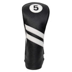 Proactive Sports Vintage Golf Club Head Covers For Fairway Woods| 5 Wood Headcover | Classic Leather Look | Black/White