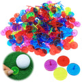 VEASAERS Golf Ball Markers Bulk 50/100/150 Pcs Position Marker Multicolor Transparent Plastic 25mm Flat Round Golf Mark Accessor