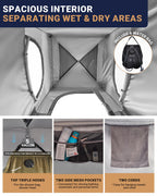 Kingcamp Camping Shower Tent, Portable Outdoor Privacy Toilet & Changing Tent Windproof & Waterproof Easy Setup 1 Or 2 Room Shel