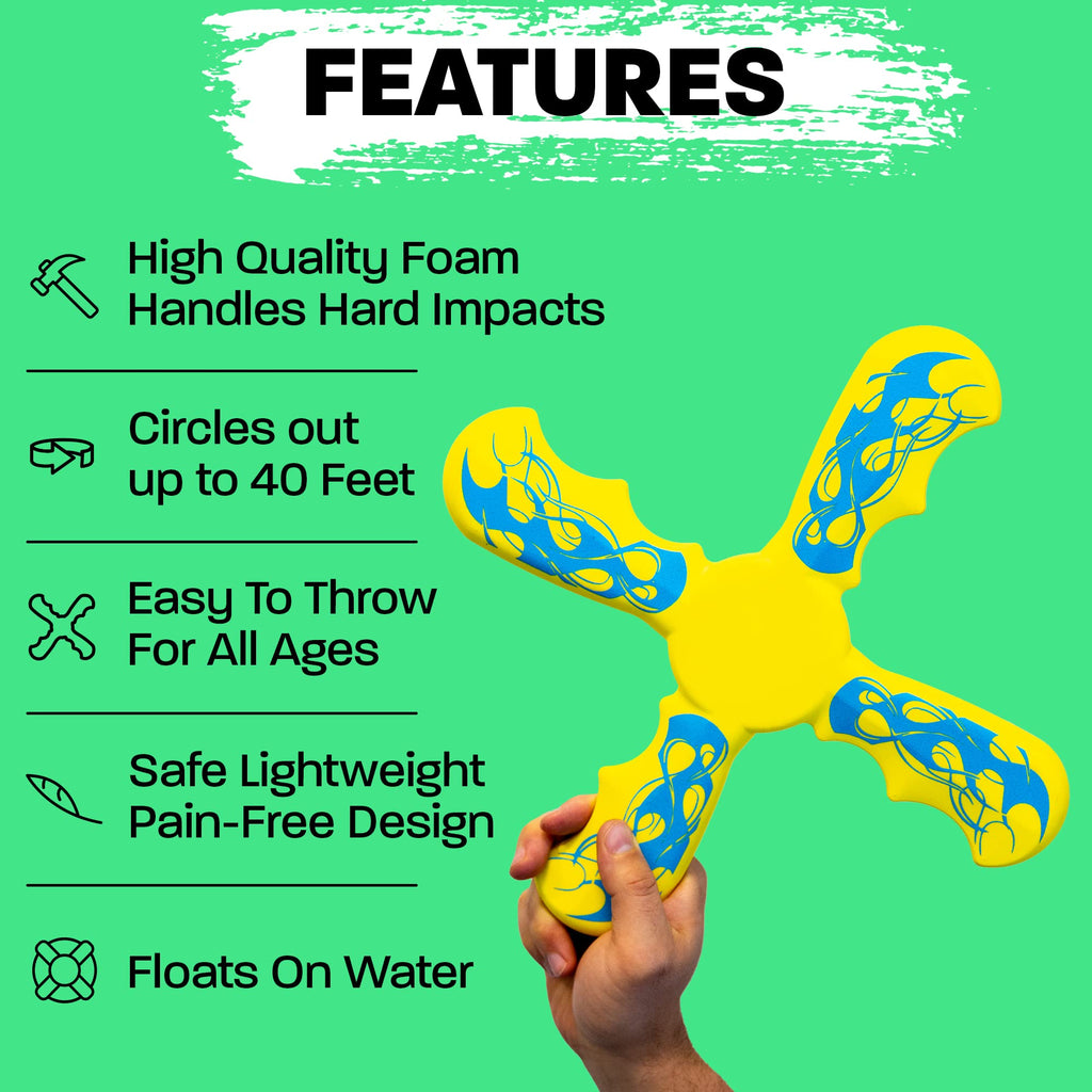 Kids Beach Toys & Beach Games - Ultimate Beach Boomerangs For Beaches - Fun Easter Basket Stuffers For Boys & Girls - Playdates