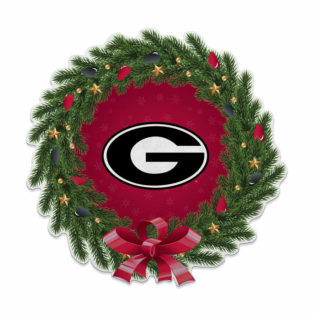Rico Industries Ncaa Georgia Bulldogs Wreath Shape Cut Pennant - Home And Living Room D  Cor - Soft Felt Ez To Hang, 18X0.10X18