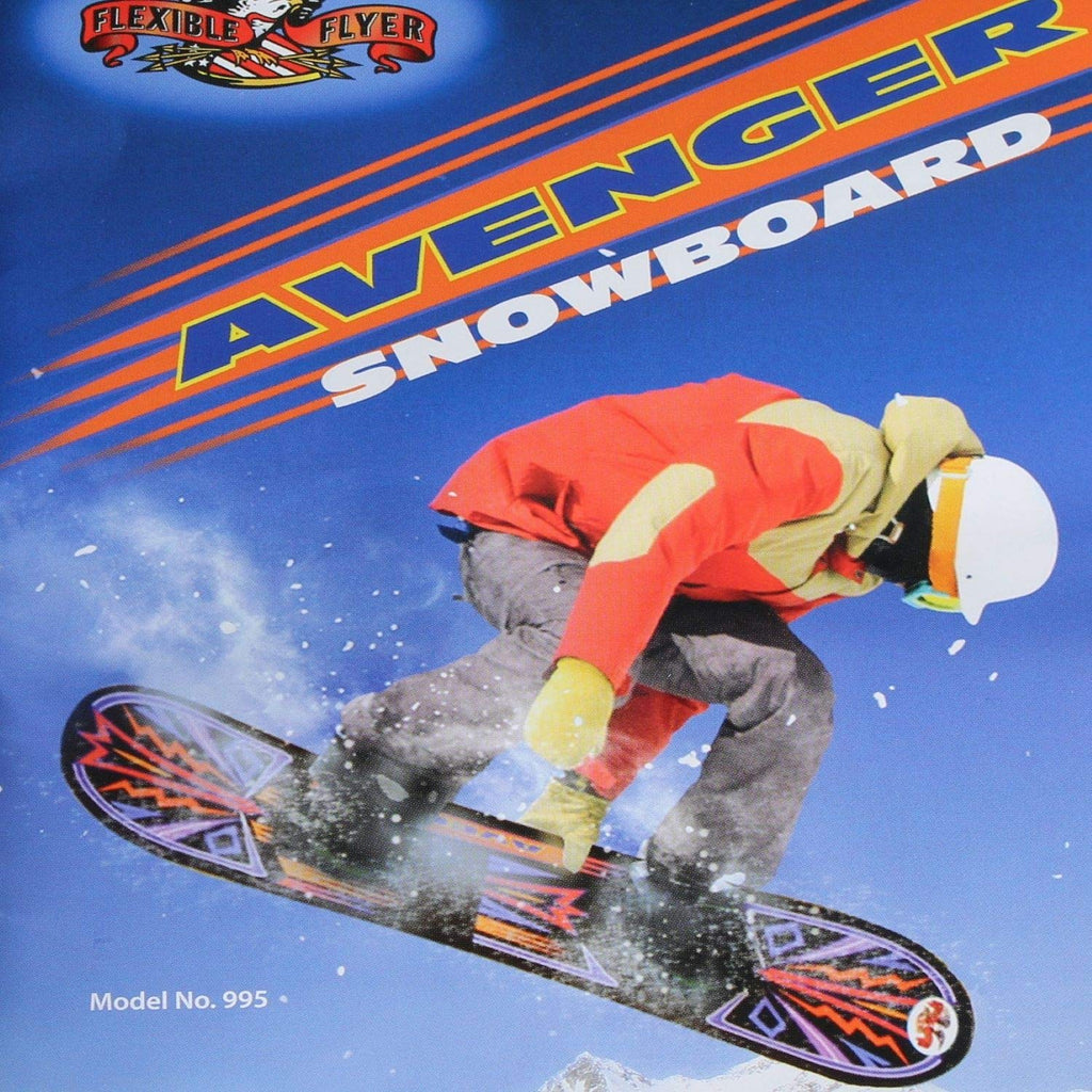 Flexible Flyer Avenger Kids Beginner Snowboard. Youth Plastic Snowboarding Toy Slider, 90 Cm, 37 X 8 X 3 Inches, Black