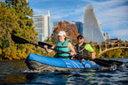Pelican iESCAPE 110 Inflatable Convertible Kayak - Recreational Single or Tandem Kayak - Compact, Stable and Fun All in One - Tr