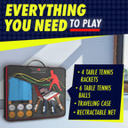 Nibiru Sport Ping Pong Paddles Set - Professional Table Tennis Rackets And Balls, Retractable Net With Posts And Storage Case -