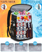 Cooler Backpack Insulated Leakproof Waterproof Backpack Cooler Bag 30 Cans, Large Capacity Lightweight Travel Camping Beach Back