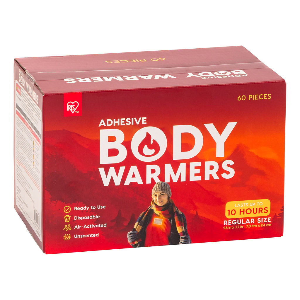 Iris Usa Medium Adhesive Body Warmers, 60 Individual Warmers, Long-Lasting Up To 10 Hours Regular-Sized Disposable Handwarmers F
