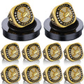 Highergo 10 Pcs Basketball Softball Baseball MVP Dancer Champion Trophy Ring with Display Stand Star Football Soccer Volleyball 