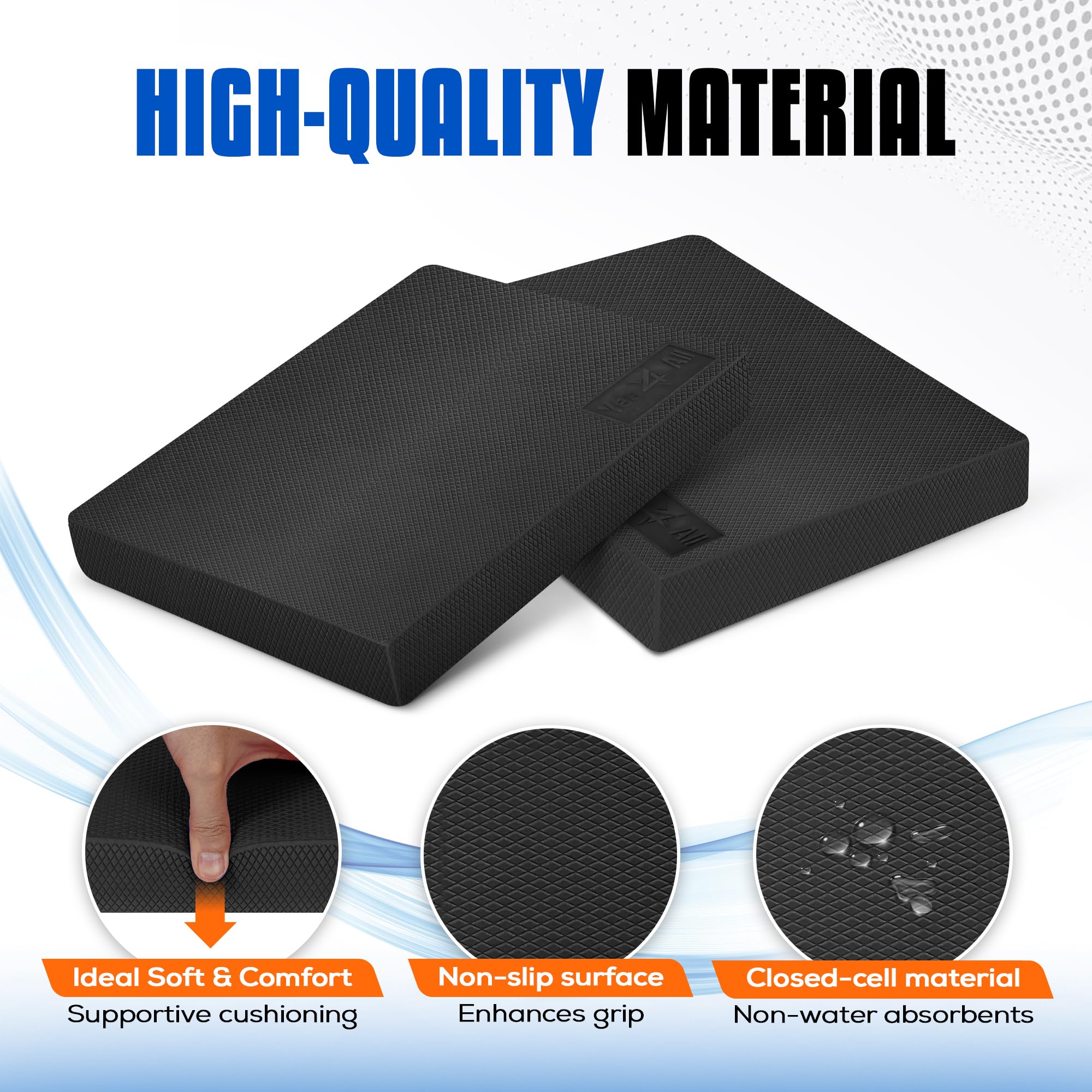 Yes4All Sports Outdoors Gt Fitness Exercise Fitness Balance Trainers Boards Balance Pad, A. Black, Large Us