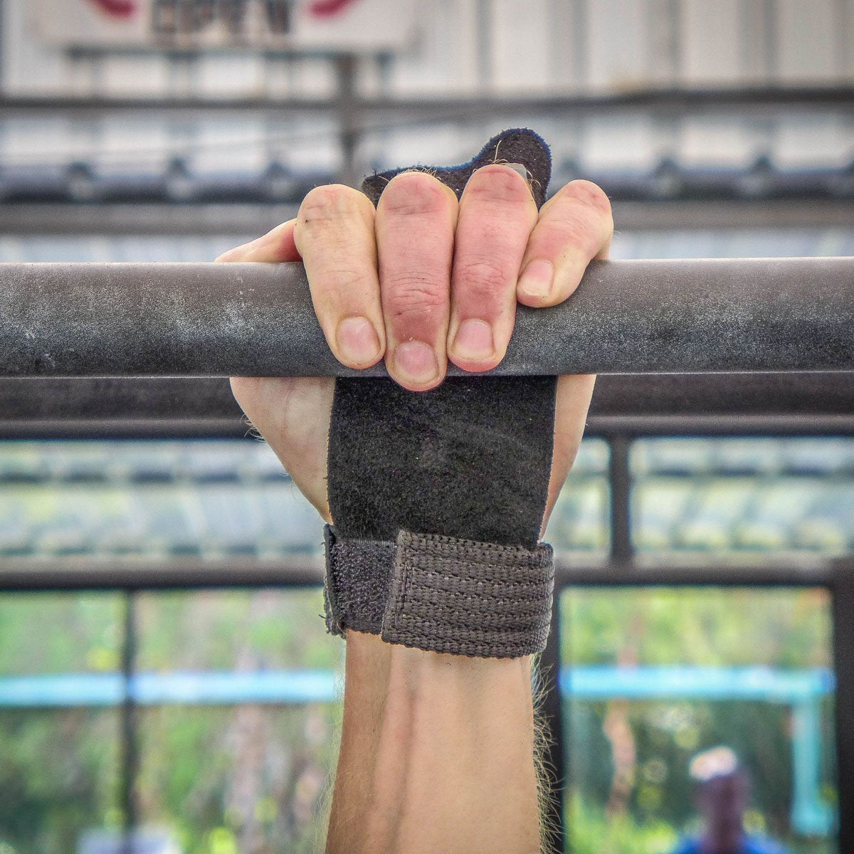 Wod Nation Barbell Gymnastics Grips Perfect For Pull-Up Training, Kettlebells, Gymnastic Rings (Black - Small)