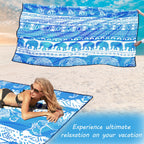Aisparky Beach Blanket Waterproof Sandproof, Oversized Large Beach Mat 79 X 83/120X108 For 1-8 Adults, Quick Drying&Compact&Ligh