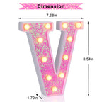 Foaky Led Letter Lights Sign Light Up Pink Letters Glitter Alphabet Letter Sign For Night Light Weddingbirthday Party Battery Po