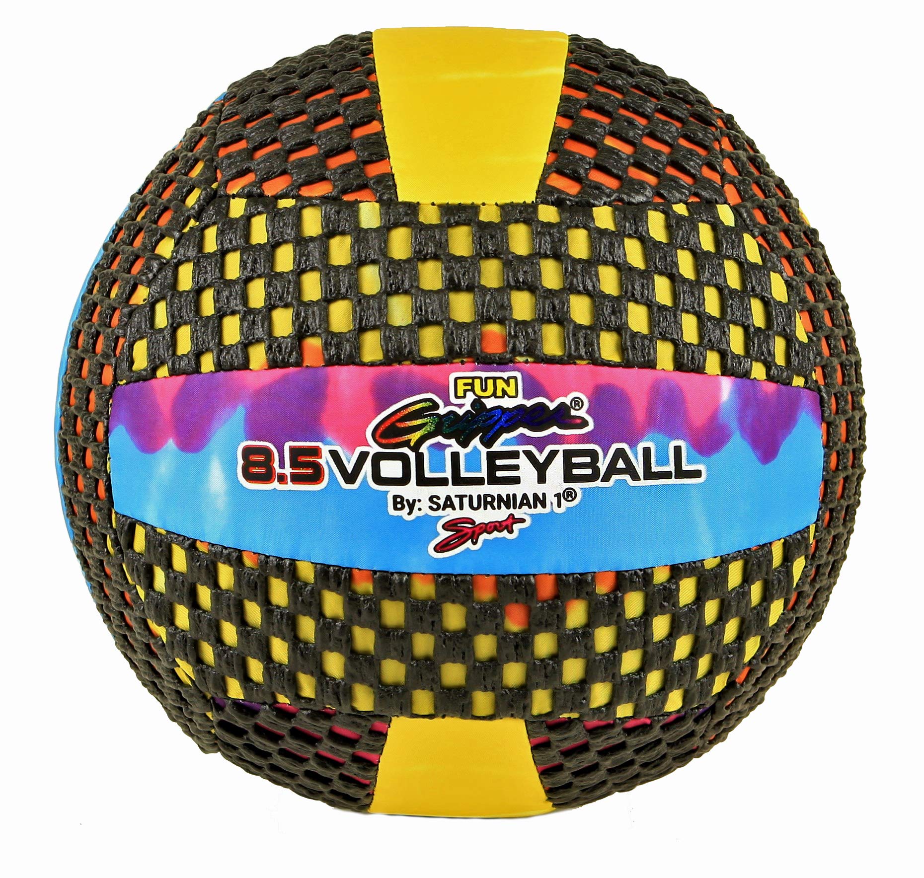 fun gripper Tie - Dye (TD) 8.5 Volleyball (Indoor -Outdoor) Sting Free -Official Size 5