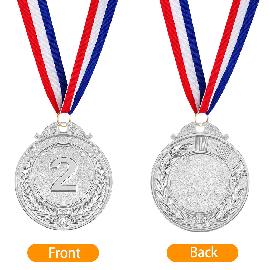48 Pieces Award Medals 1St 2Nd 3Rd (Gold, Silver, Bronze) Metal Style Winner With Neck Ribbon, 2 Inches