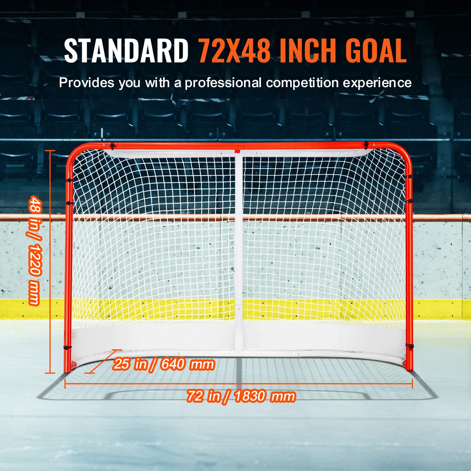 Vevor Street Hockey Net Indoor Outdoor Steel Hockey Goal Set 72''X48''